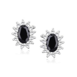 Cercei argint cu piatra neagra DiAmanti Z1102ER_B-DIA (Argint 925‰ 2,1 g.)